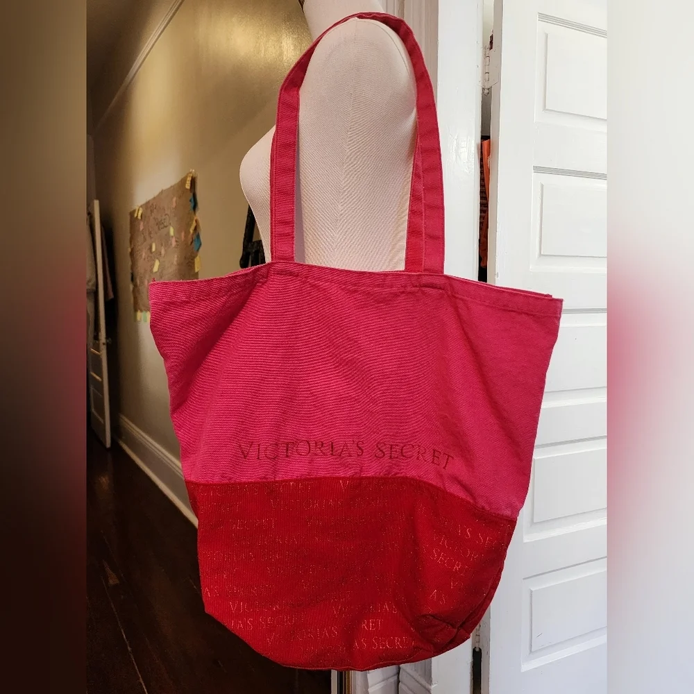 Victoria's Secret Pink and Red Colorblock Tote